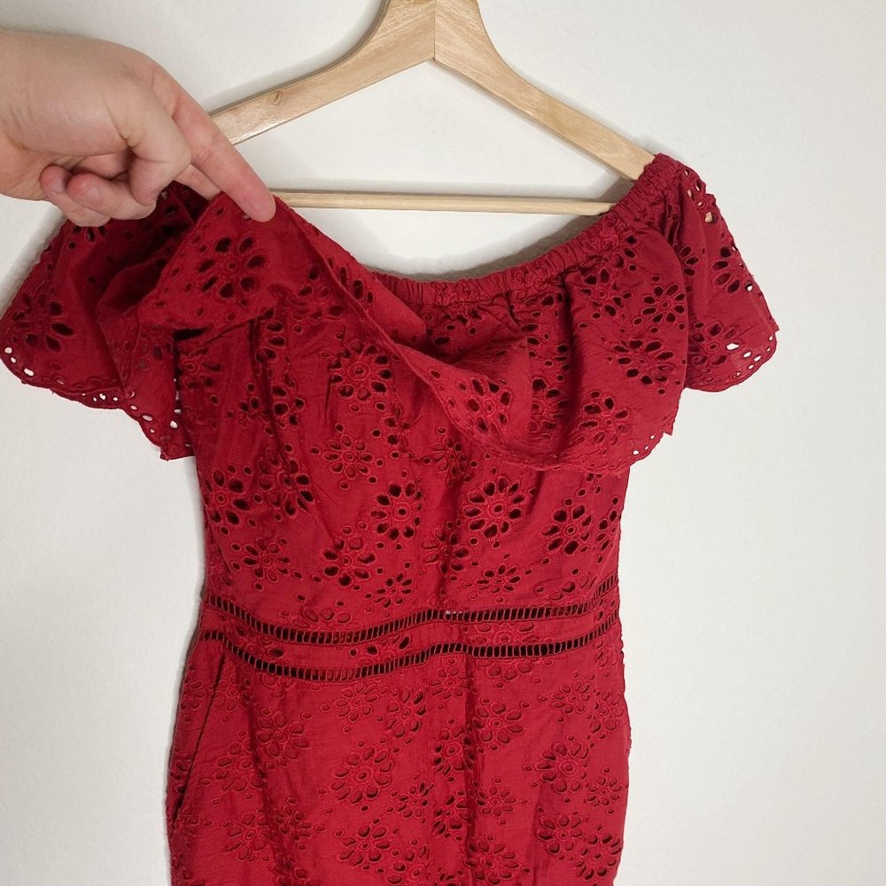 Lovers + Friends NWT Naya Jumpsuit Deep Red Elasti - Picture 8 of 16